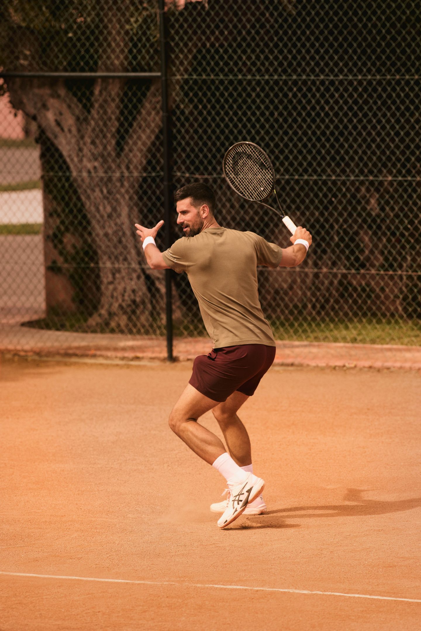 Novak Djokovic Training at Amanjena, Morocco